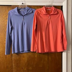 Woolrich set of two 1/4 zip long sleeve tees,sz.Large(women’s)